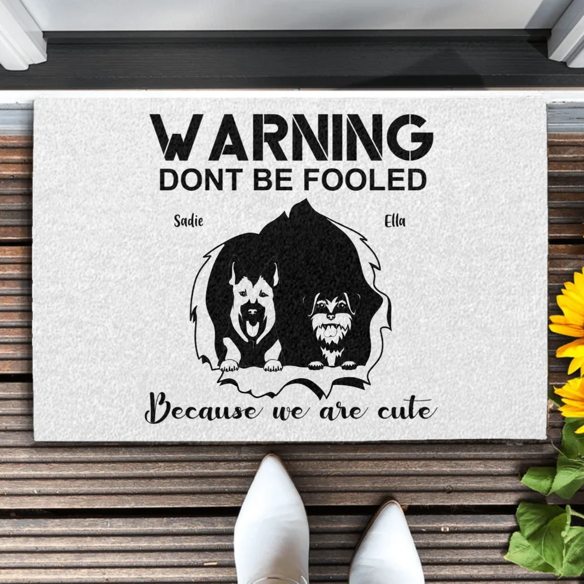 Personalized "Warning, Don't Be Fooled" Sublimation Doormat 24x16"